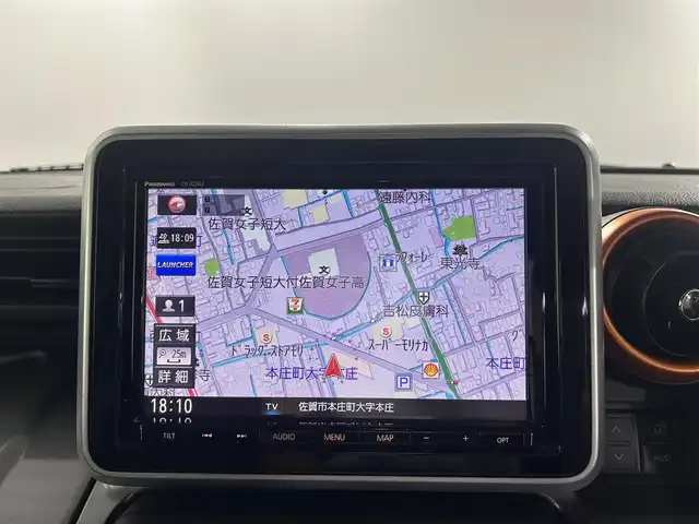 スズキ スペーシア ギア HYBRID XZ 佐賀県 2019(平31)年 5.5万km オフブルーメタリック/ガンメタリック2トーンルーフ 純正ディーラーオプションSD8インチナビ/Bluetoothオーディオ接続/衝突軽減システム/全方位カメラ/バックカメラ/両側パワースライドドア/シートヒーター/ETC/純正フロアマット/ステアリングスイッチ/後席サーキュレーター/ヘッドアップディスプレイ/禁煙車/ABS/横滑り防止装置/レーンアシスト/オートライト/オートマチックハイビーム/コーナーセンサー/LEDヘッドライト