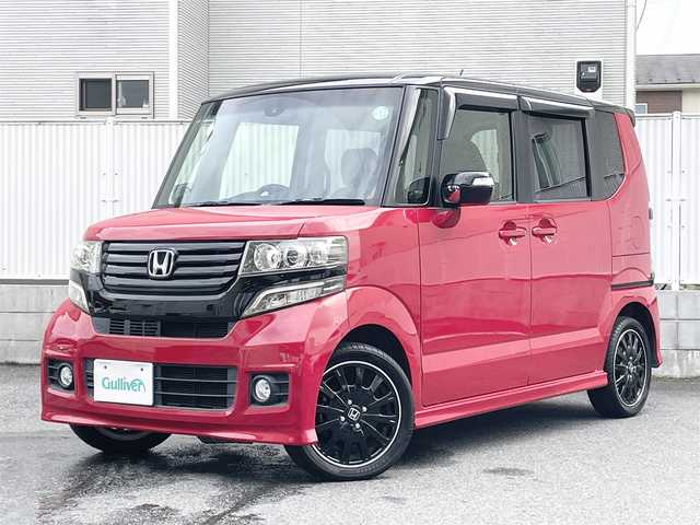 ホンダ Ｎ ＢＯＸ 2トーン カスタム ターボSSパッケージ 栃木県 2014(平26)年 7.7万km ミラノレッド 2トーンカラースタイル/あんしんパッケージ/・シティブレーキアクティブシステム(低速域衝突軽減ブレーキ＋誤発進抑制機能)/・前席用i-サイドエアバッグシステム〈容量変化タイプ〉＋サイドカーテンエアバッグシステム(前席/後席対応)/ターボパッケージ/・クルーズコントロール/・パドルシフト/・本革巻ステアリングホイール/・15インチアルミホイール/純正7インチナビ/・地デジ/・Bluetooth/・DVD/CD/SD/リアワイドカメラ/両側パワースライドドア
