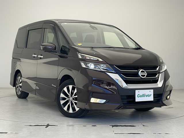 日産 セレナ ハイウェイスター G 沖縄県 2016(平28)年 8.6万km インペリアルアンバーP 純正ナビ（MM316D-W）　/（フルセグＴＶ　ＣＤ　ＤＶＤ　SD　Ｂｌｕｅｔｏｏｔｈ接続）/アラウンドビューモニター/ＥＴＣ　/純正フリップダウンモニター　/両側パワースライドドア　/前後コーナーセンサー/クルーズコントロール　/サンシェード　/純正アルミホイール　/ＬＥＤヘッドライト
