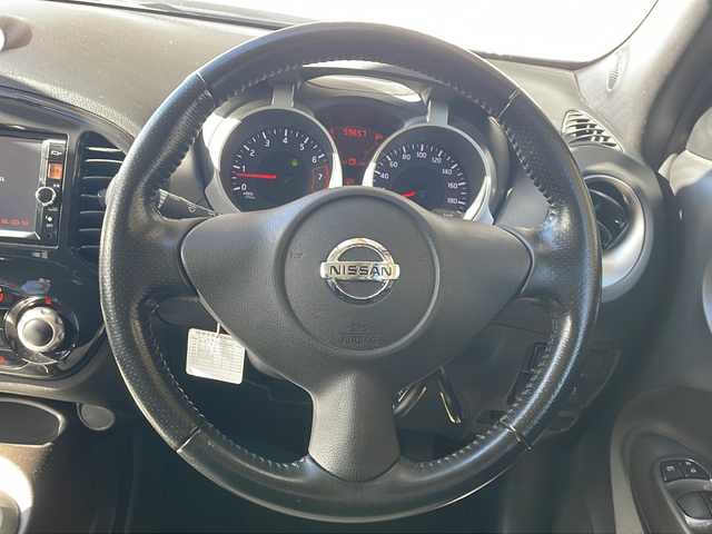 日産 ジューク 16GT FOUR 長野県 2012(平24)年 6万km スチールブルー ４WD/純正メモリナビTV/ETC/純正17インチアルミ/プッシュスタート/スマートキー/キセノンヘッドライト/２WD４WD切り替え/純正フロアマット/保証書/スペアキー