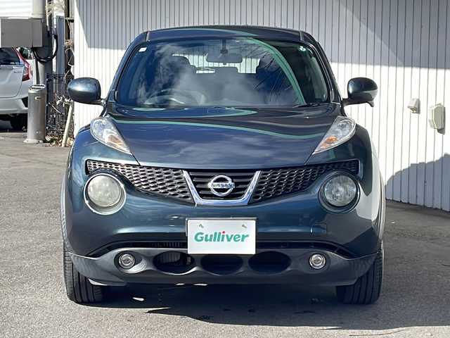 日産 ジューク 16GT FOUR 長野県 2012(平24)年 6万km スチールブルー ４WD/純正メモリナビTV/ETC/純正17インチアルミ/プッシュスタート/スマートキー/キセノンヘッドライト/２WD４WD切り替え/純正フロアマット/保証書/スペアキー