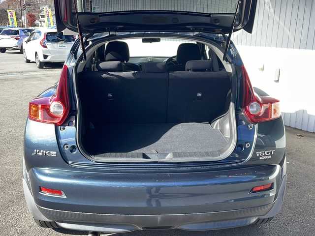 日産 ジューク 16GT FOUR 長野県 2012(平24)年 6万km スチールブルー ４WD/純正メモリナビTV/ETC/純正17インチアルミ/プッシュスタート/スマートキー/キセノンヘッドライト/２WD４WD切り替え/純正フロアマット/保証書/スペアキー