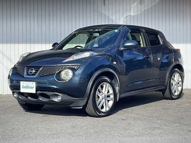 日産 ジューク 16GT FOUR 長野県 2012(平24)年 6万km スチールブルー ４WD/純正メモリナビTV/ETC/純正17インチアルミ/プッシュスタート/スマートキー/キセノンヘッドライト/２WD４WD切り替え/純正フロアマット/保証書/スペアキー