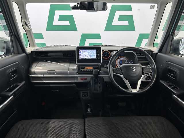 スズキ スペーシア ギア HYBRID XZ 鹿児島県 2019(令1)年 4万km オフブルーメタリック/ガンメタリック2トーンルーフ 全方位モニター/スズキセーフティサポート/両側パワースライドドア/アイドリングストップ/純正7インチメモリナビ【CN-RZ753W】/（CD/DVD/フルセグ/Bluetooth/SD）/社外前方ドライブレコーダー【DRV518S】/バックカメラ/ステアリングリモコン/前席シートヒーター/ルーフレール/後席シートバックテーブル/後席サーキュレーター/後席ロール式サンシェード/純正LEDヘッドライト/フロントフォグランプ/オートライト/純正ラバーマット