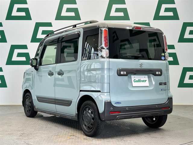 スズキ スペーシア ギア HYBRID XZ 鹿児島県 2019(令1)年 4万km オフブルーメタリック/ガンメタリック2トーンルーフ 全方位モニター/スズキセーフティサポート/両側パワースライドドア/アイドリングストップ/純正7インチメモリナビ【CN-RZ753W】/（CD/DVD/フルセグ/Bluetooth/SD）/社外前方ドライブレコーダー【DRV518S】/バックカメラ/ステアリングリモコン/前席シートヒーター/ルーフレール/後席シートバックテーブル/後席サーキュレーター/後席ロール式サンシェード/純正LEDヘッドライト/フロントフォグランプ/オートライト/純正ラバーマット