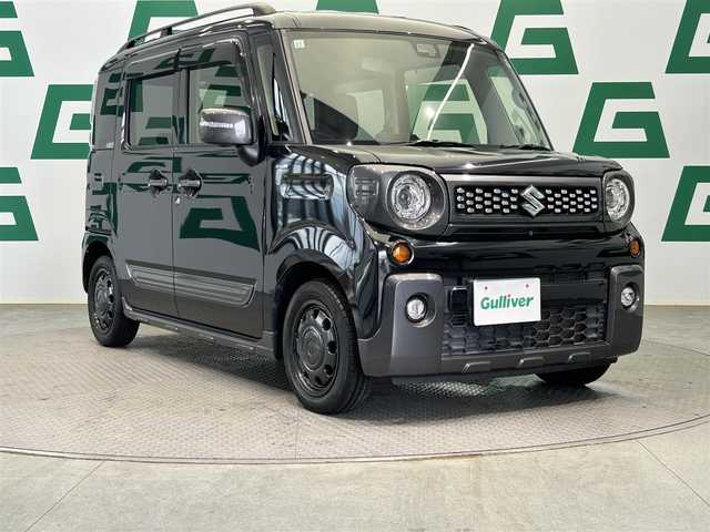 スズキ スペーシア ギア HYBRID XZ 鹿児島県 2019(令1)年 6万km ブルーイッシュブラックパール3 ALPINE製フリップダウンモニター/スズキセーフティサポート/全方位モニター/アイドリングストップ/両側パワースライドドア/純正メモリナビ【CN-RZ743W】/（CD/DVD/フルセグ/Bluetooth/SD）/ヘッドアップディスプレイ/ステアリングリモコン/前席シートヒーター/ルーフレール/純正LEDヘッドライト/フロントフォグランプ/オートライト/電動格納ドアミラー/純正フロアマット