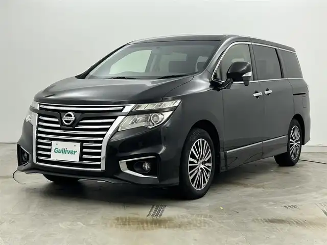 日産 エルグランド 250ハイウェイスターS 岡山県 2018(平30)年 6.8万km ファントムブラック 純正8インチナビ(MM516D-L)/(フルセグTV/CD/DVD/Blu-ray/Bluetooth/AUX)/両側パワースライドドア/ハーフレザー/ビルトインETC/LEDヘッドライト/バックカメラ/クルーズコントロール/社外ドライブレコーダー/プッシュスタート/スマートキー/アイドリングストップ/レーンキープアシスト/純正フロアマット/純正18インチアルミホイール/オートライト/フォグランプ