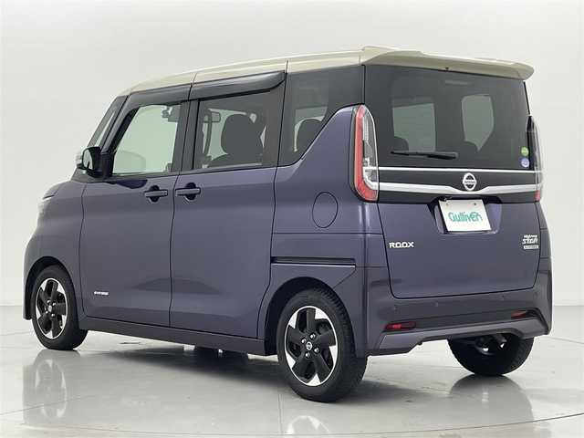 日産 ルークス HWS X プロパイロットED 熊本県 2020(令2)年 7.4万km パープルⅡ 純正9インチナビMM320D-L（ＣＤ・ＤＶＤ・フルセグ・ＢＴ）/全周囲カメラ　/純正前方ドライブレコーダー　/レーダークルーズコントロール/両側パワースライドドア　/前後クリアランスソナー　/プロパイロット　/エマージェンシーブレーキ　/レーンキープアシスト/車線逸脱防止支援システム/標識認識機能/先行車発進お知らせ/ふらつき警報機能/電動パーキング/ブレーキホールド/純正フロアマット/純正１４インチAW/オートライト/オートマチックハイビーム/フォグライト/LEDヘッドライト/スマートキー/プッシュスタート