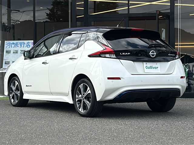 日産 リーフ e+ G 大阪府 2020(令2)年 3.6万km ブリリアントホワイトパール/オーロラフレアブルーパール 2トーン 衝突軽減システム　ＢＯＳＥサウンド　純正ナビ　アラウンドビューモニター　フルセグＴＶ　ＤＶＤ　ＣＤ　ＢＴ　プロパイロット　プロパイロットパーキング　ハーフレザーシート　シートヒーター　デジタルインナーミラー　ＢＳＭ　ＥＴＣ　ドライブレコーダー　LEDヘッドライト　スマートキー　スペアキー　プッシュスタート　取扱説明書　保証書　純正アルミホイール　純正フロアマット　