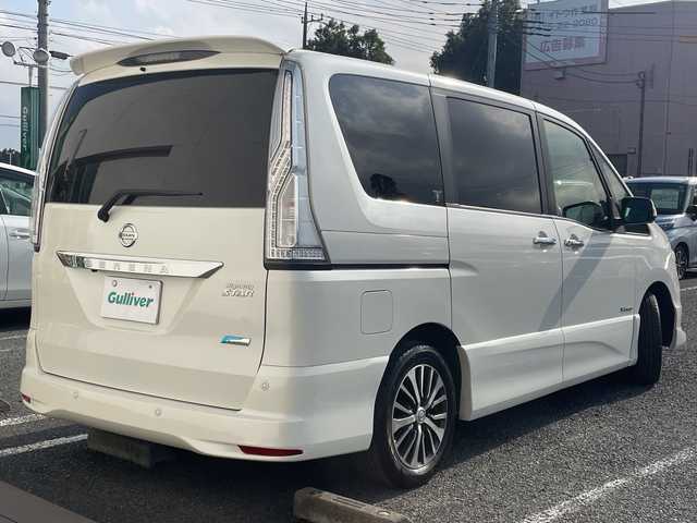 日産 セレナ ハイウェイS S HV Aセーフ 千葉県 2014(平26)年 8.3万km ブリリアントホワイトパール クロスギア　パノラマルーフ　8型ナビEX008V　アルパインフリップダウンモニター　全方位カメラ　全方位付ミラー　クルコン　パワスラ　エマブレ　ETC　防水シート　エアロ　HID　オートライト　コンビハンドル