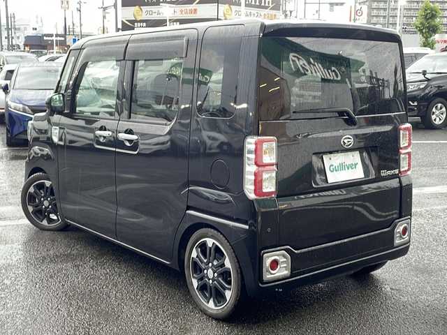 ダイハツ ウェイク G ターボVS SA Ⅲ 徳島県 2021(令3)年 1.8万km ブラックマイカメタリック 社外メモリナビ　MDV-D308BTW/(AM.FM.CD.DVD.TV.BT)/アイドリングストップ/プッシュスタート/両側パワースライドドア/ETC/スマートキー/アラウンドビュー/15インチ純正アルミホイール/衝突被害軽減ブレーキ/車高調