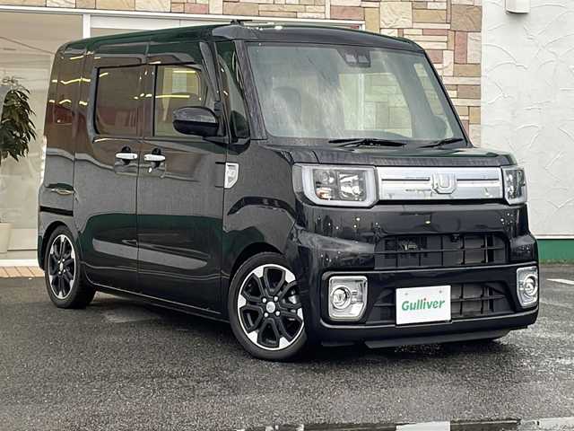 ダイハツ ウェイク G ターボVS SA Ⅲ 徳島県 2021(令3)年 1.8万km ブラックマイカメタリック 社外メモリナビ　MDV-D308BTW/(AM.FM.CD.DVD.TV.BT)/アイドリングストップ/プッシュスタート/両側パワースライドドア/ETC/スマートキー/アラウンドビュー/15インチ純正アルミホイール/衝突被害軽減ブレーキ/車高調