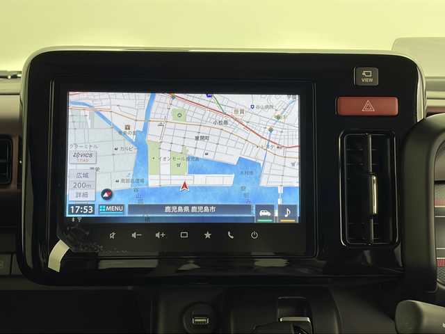 スズキ スペーシア カスタム HYBRID XS 鹿児島県 2024(令6)年 0.5万km ブルーイッシュブラックパール3 スズキセーフティセンス/純正ディスプレィオーディオ/ナビ Bluetooth Apple CarPlay Android AUTO/フルセグTV/全方位カメラ/両側電動スライドドア/レーダークルーズコントロール/ハーフレザーシート/前席シートヒーター /LEDヘッドライト/フォグライト /オートライトコントロール/革巻きステアリング/ステアリングヒーター/純正15インチアルミホイール/純正フロアマット/スマートキー/エンジンプッシュスタート/保証書