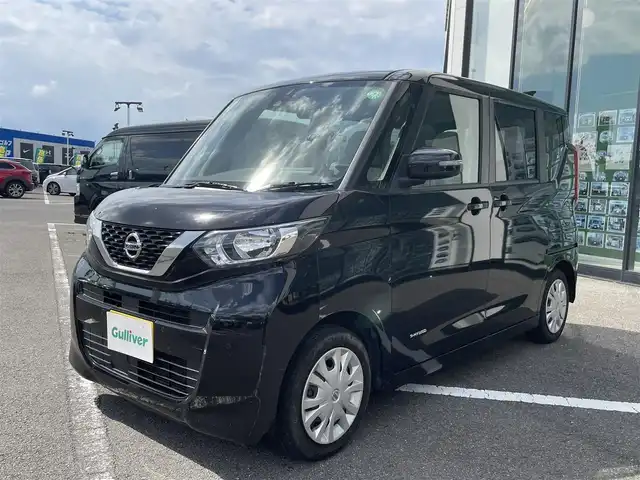 日産 ルークス X 長崎県 2021(令3)年 6.4万km ブラック アラウンドビューモニター/両側パワースライドドア/社外メモリナビ/（DVD・BT・SD・CD・SD)/エマージェンシーブレーキ/ステアスイッチ/ETC/オートライト/レーンキープアシスト/スマートキー/クリアランスソナー/アイドリングストップ/スマートキー/スペアキー