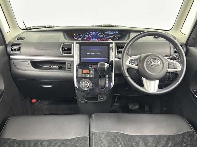 ダイハツ タント カスタム RS トップED SA Ⅲ 鹿児島県 2018(平30)年 6.3万km パールホワイトⅢ 純正８型ナビ　/（フルセグ/Bluetooth/DVD/CD)　/フリップダウンモニター　/前後ドライブレコーダー　/バックカメラ/ＥＴＣ　/ハーフレザー　/シートヒーター　/オートハイビーム　/オートライト　/ＨＤＭＩ入力端子　/両側パワースライドドア　/衝突軽減システム/スペアキー1本