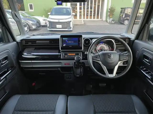 スズキ スペーシア カスタム HYBRID XS 埼玉県 2018(平30)年 8.5万km ブルーイッシュブラックパール3 社外ナビTV/バックカメラ/Fドラレコ/ビルトインETC/ハーフレザーシート/シートヒーター/両側パワースライドドア/天井サーキュレーター/LEDヘッドライト/リアクリアランスソナー/プッシュスタート/スマートキー/保証書付整備手帳/取扱説明書