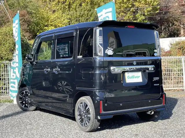 スズキ スペーシア カスタム HYBRID XS 埼玉県 2018(平30)年 8.5万km ブルーイッシュブラックパール3 社外ナビTV/バックカメラ/Fドラレコ/ビルトインETC/ハーフレザーシート/シートヒーター/両側パワースライドドア/天井サーキュレーター/LEDヘッドライト/リアクリアランスソナー/プッシュスタート/スマートキー/保証書付整備手帳/取扱説明書