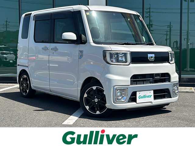 ダイハツ ウェイク G SA 福岡県 2014(平26)年 7.5万km パールホワイトⅢ 社外ナビ（ワンセグ、CD、DVD、Bluetooth）/バックカメラ/衝突回避支援ブレーキ機能/社外15インチアルミホイール/ワンセグTV/LEDヘッドライト/プッシュスタート/電動格納ミラー/ETC/オートライト
