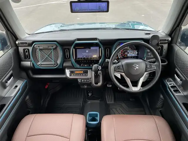 スズキ ハスラー HYBRID X ターボ 東京都 2020(令2)年 2.4万km デニムブルー ガンメタリック 2トーン 純正ナビ/全方位モニター/デュアルカメラブレーキサポート/車線逸脱警報機能/パーキングソナー/シートヒーター/アダプティブクルーズ/横滑り防止措置/アイドリングストップ/ＥＴＣ/ドライブレコーダー