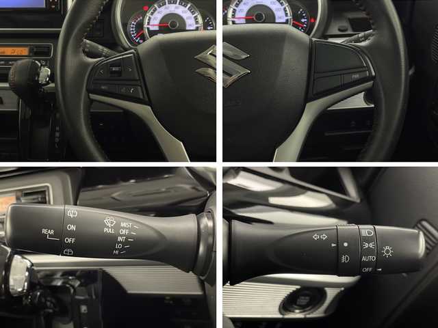 スズキ スペーシア カスタム HYBRID XS 宮崎県 2018(平30)年 4.3万km ムーンライトバイオレットPM 禁煙車/衝突被害軽減ブレーキ/社外ナビTV/（Panasonic/CN-RZ743W/CD/DVD/Bluetooth/フルセグTV)/純正ドライブレコーダー/純正LEDオートライト/純正LEDフォグ/純正15インチアルミ/純正エアロ/純正ルーフエンドスポイラー/純正セキュリティアラーム/純正フロアマット/全方位モニター/両側電動スライドドア/ヘッドアップディスプレイ/レーンディパーチャーアラート/クリアランスソナー/エネチャージ/シートヒーター/ハーフレザーシート/本革巻ハンドル/スマートキー/プッシュエンジンスタート/新車時保証書/取扱い説明書