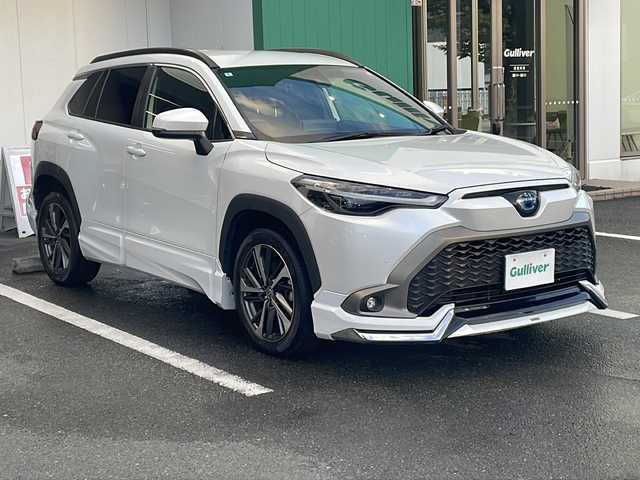 トヨタ カローラ クロス ハイブリッド Z 京都府 2022(令4)年 4.6万km パール モデリスタエアロ　純正ディスプレイオーディオ　バックカメラ　ＤＶＤ再生　レーダークルーズコントロール　レーンキープアシスト　シートヒーター　前後ドラレコ　社外デジタルインナーミラー　ＬＥＤヘッドライト