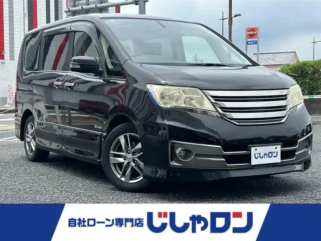 日産 セレナ ライダー Bライン Sハイブリッド 宮崎県 2013(平25)年 11.9万km スーパーブラック /ナビ(MC312D-W)//TV/CD/DVD/Bluetooth//両側パワースライドドア//フリップダウンモニター//バックカメラ//ETC//純正フロアマット//社外アルミホイール//ドアバイザー//オートライト//ステアリングスイッチ//電格ウィンカーミラー//取扱説明書//保証書//スペアキー×１
