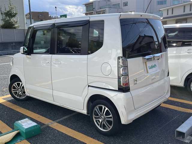 ホンダ Ｎ ＢＯＸ G Lパッケージ 東京都 2014(平26)年 5万km プレミアムホワイトパール シティブレーキアクティブシステム/純正ナビ/ワンセグTV/   CD/DVD/SD/Bluetooth/バックカメラ/ステアリングスイッチ/前後ドライブレコーダー/ETC/左後パワースライドドア/プッシュエンジンスターター/スマートキー/純正１４インチアルミホイール/サイド/カーテンエアバッグ/ダブルエアバッグ/ABS