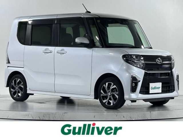 ダイハツ タント カスタム X セレクション 佐賀県 2020(令2)年 7.3万km シャイニングホワイトパール 純正7インチナビ/CD/DVD/フルセグTV/BT/バックカメラ/衝突軽減システム/クリアランスソナー/横滑り防止/オートライト/オートハイビーム/LEDヘッドライト/フォグライト/ビルトインETC/ステアリングスイッチ/両側パワースライドドア/前席シートヒーター/ハーフレザー/シートバックテーブル/後席サンシェード/ISOFIXシート/ミラクルオープンドア/純正フロアマット/純正14インチアルミホイール/純正ドアバイザー