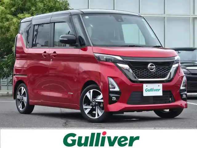 日産 ルークス HWS Gターボ プロパイロットED 鹿児島県 2021(令3)年 2.2万km スパークリングレッド/ブラック 両側パワースライドドア　/プロパイロット　/ビルトインＥＴＣ２．０　/純正ドライブレコーダー　/純正ＳＤナビ　/Ｂｌｕｅｔｏｏｔｈオーディオ　/アラウンドビューモニター　/エマージェンシーブレーキサポート/前後コーナーセンサー/プッシュスタート/スマートキー/アイドリングストップ/LEDヘッドライト/純正アルミホイール(15インチ)/エアバッグ(W+サイド)/ターボ車