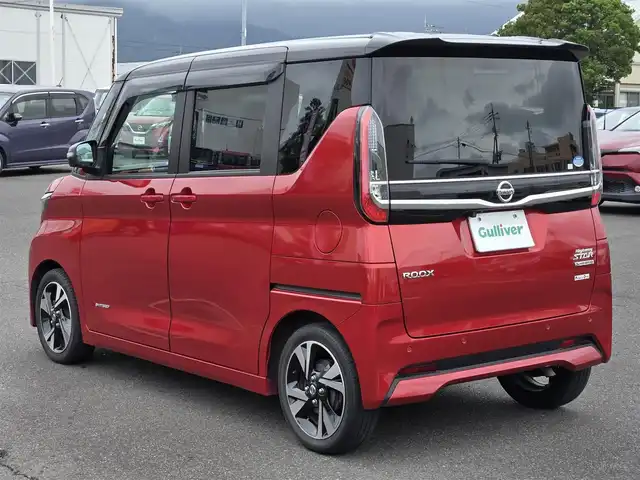 日産 ルークス HWS Gターボ プロパイロットED 鹿児島県 2021(令3)年 2.2万km スパークリングレッド/ブラック 両側パワースライドドア　/プロパイロット　/ビルトインＥＴＣ２．０　/純正ドライブレコーダー　/純正ＳＤナビ　/Ｂｌｕｅｔｏｏｔｈオーディオ　/アラウンドビューモニター　/エマージェンシーブレーキサポート/前後コーナーセンサー/プッシュスタート/スマートキー/アイドリングストップ/LEDヘッドライト/純正アルミホイール(15インチ)/エアバッグ(W+サイド)/ターボ車