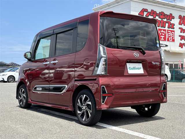ダイハツ タント カスタム X スタイルセレクション 大分県 2021(令3)年 2.9万km ファイアークォーツレッドM ・社外ナビ(CD.DVD.BT.SD)/・バックカメラ/・フルセグテレビ/・両側パワースライドドア/・スマートアシスト/・コーナーセンサー/・スーパーロングスライド/・シートヒーター/・ドライブレコーダー/・オートハイビーム/・スマートキー/・プッシュスタート