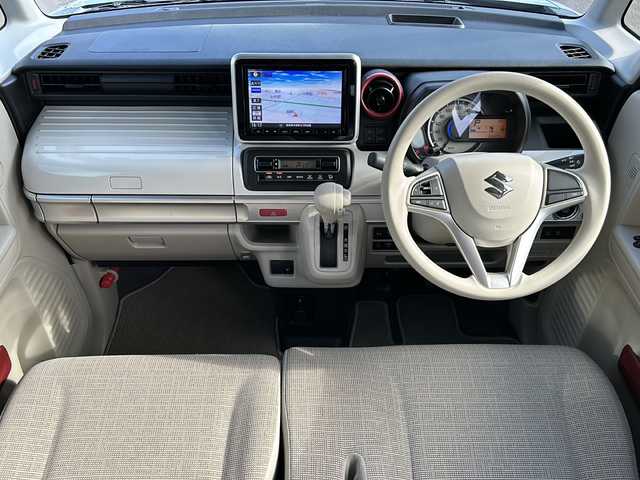 スズキ スペーシア HYBRID X 岐阜県 2019(令1)年 6.7万km オフブルーメタリック/ホワイト2トーン Panasonicナビ/（CD/DVD/TV/Bluetooth）/全周囲カメラ/運転席シートヒーター/両側パワースライド/衝突軽減ブレーキ/アイドリングストップ/横滑り防止システム/レーンキープアシスト/ドライブレコーダー/プッシュスタート/スマートキー/スペアキー