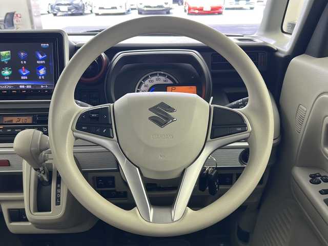 スズキ スペーシア HYBRID X 岐阜県 2019(令1)年 6.7万km オフブルーメタリック/ホワイト2トーン Panasonicナビ/（CD/DVD/TV/Bluetooth）/全周囲カメラ/運転席シートヒーター/両側パワースライド/衝突軽減ブレーキ/アイドリングストップ/横滑り防止システム/レーンキープアシスト/ドライブレコーダー/プッシュスタート/スマートキー/スペアキー