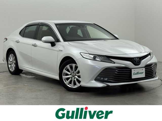 トヨタ カムリ G 熊本県 2018(平30)年 2.7万km プラチナホワイトパールマイカ 純正９型ナビ／フルセグＴＶ　/バックカメラ　/ビルトインＥＴＣ　/前後ドライブレコーダー　/コーナーセンサー　/レーダークルコン　/衝突軽減ブレーキ　/レーンキープ　/ＢＳＭ　/ＰＫＳＢ　/ＭＴモード付ＡＴ　/パワーシート