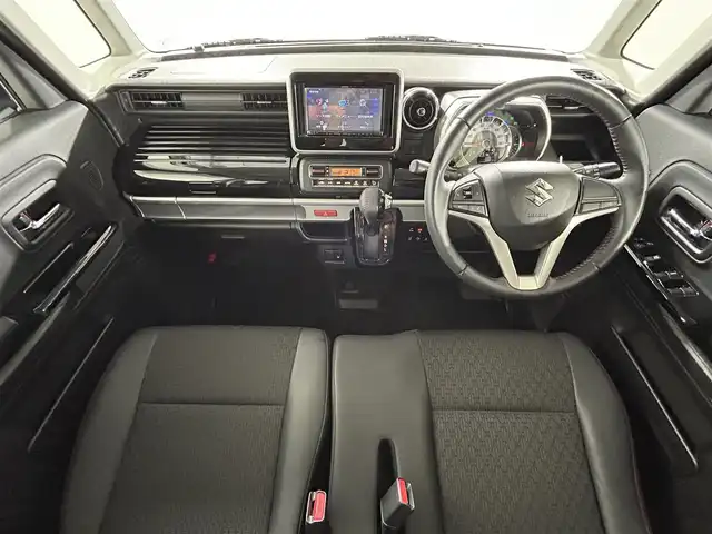 スズキ スペーシア カスタム HYBRID XS 佐賀県 2019(平31)年 5.4万km ピュアホワイトP 社外7インチナビ/フルセグTV/Bluetooth/CD/DVD/両側パワースライドドア/運転席シートヒーター/後席サンシェード/後席サーキュレーター/衝突被害軽減システム/パーキングソナー/横滑り防止装置/アイドリングストップ/オートライト/オートマチックハイビーム/LEDヘッドライト/フォグランプ/純正フロアマット/純正15インチアルミホイール/スペアキー（1本）/保証書/取扱説明書