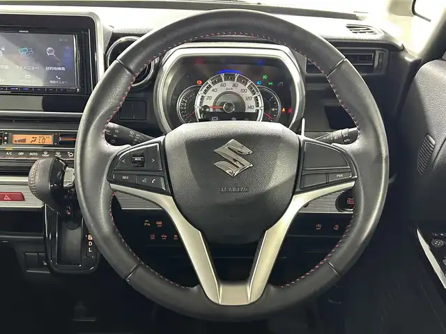 スズキ スペーシア カスタム HYBRID XS 佐賀県 2019(平31)年 5.4万km ピュアホワイトP 社外7インチナビ/フルセグTV/Bluetooth/CD/DVD/両側パワースライドドア/運転席シートヒーター/後席サンシェード/後席サーキュレーター/衝突被害軽減システム/パーキングソナー/横滑り防止装置/アイドリングストップ/オートライト/オートマチックハイビーム/LEDヘッドライト/フォグランプ/純正フロアマット/純正15インチアルミホイール/スペアキー（1本）/保証書/取扱説明書