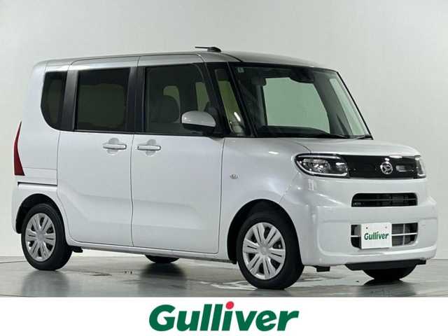 ダイハツ タント X 佐賀県 2024(令6)年 0.6万km シャイニングホワイトパール 社外７インチナビ/（ワンセグTV/CD/Bluetooth）/全方位カメラ/衝突被害軽減システム/パワースライドドア/コーナーセンサー/シートヒーター/オートブレーキホールド/純正ＬＥＤヘッドライト/ビルトインETC/ハイビーム/オートマチックハイビーム/ベンチシート/純正フロアマット