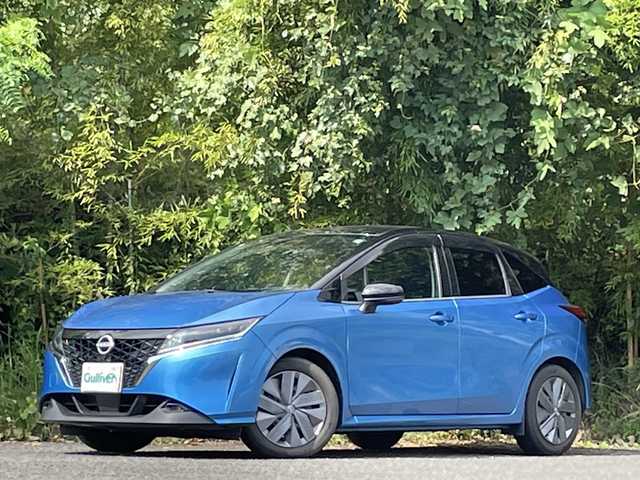 日産 ノート X 大分県 2021(令3)年 5.1万km ビビットブルー / スーパーブラック 2トーン プロパイロット/純正コネクトナビ/アラウンドビューモニター/スマートルームミラー/フルセグ/Bluetooth/USB/アダプティブクルーズコントロール/純正LEDヘッドライト/オートライトコントロール/おくだけ充電/前後ドライブレコーダー/ビルトインETC/スマートキー/プッシュスタート/前後クリアランスソナー/エマージェンシーブレーキ