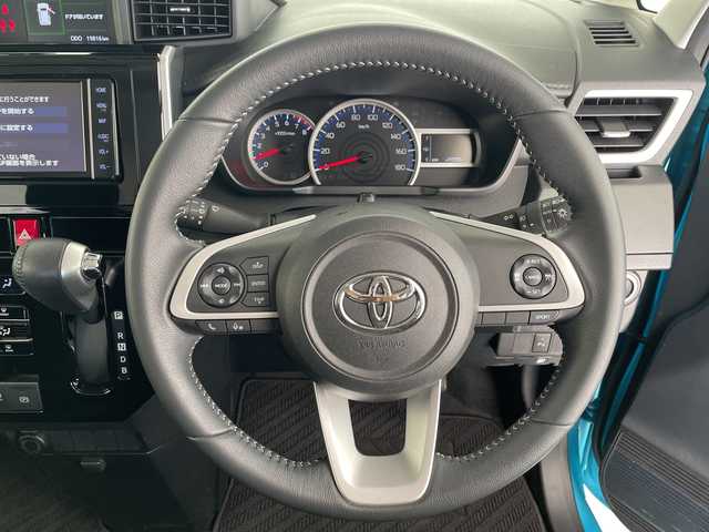 トヨタ ルーミー カスタムG－T 愛知県 2021(令3)年 2万km ターコイズブルーマイカメタリック 純正ナビ/両側パワースライドドア/レーダークルーズコントロール/バックカメラ/コーナーセンサー/純正アルミホイール/LEDヘッドライト/レーンキープアシスト/ドライブレコーダー/衝突軽減システム/ETC/フルセグ/CD DVD/Bluetooth/ステアリングスイッチ/スマートキー/プッシュスタート