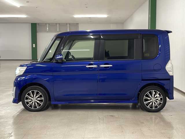 ダイハツ タント カスタム X トップED SAⅡ 熊本県 2016(平28)年 6.9万km ディープブルークリスタルマイカ アルパインＳＤナビ（ＣＤ/ＤＶＤ/ＢＴ/フルセグ/ラジオ）/アルパイン後席モニター/バックカメラ/後方コーナーセンサー/片側パワースライドドア/衝突軽減システム/横滑り防止装置/プッシュスタート/スマートキー/オートライト/フォグランプ/社外フロアマット/純正15インチＡＷ