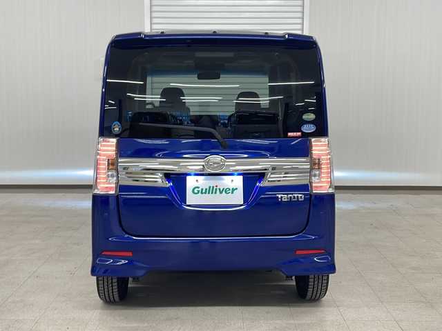 ダイハツ タント カスタム X トップED SAⅡ 熊本県 2016(平28)年 6.9万km ディープブルークリスタルマイカ アルパインＳＤナビ（ＣＤ/ＤＶＤ/ＢＴ/フルセグ/ラジオ）/アルパイン後席モニター/バックカメラ/後方コーナーセンサー/片側パワースライドドア/衝突軽減システム/横滑り防止装置/プッシュスタート/スマートキー/オートライト/フォグランプ/社外フロアマット/純正15インチＡＷ