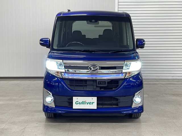 ダイハツ タント カスタム X トップED SAⅡ 熊本県 2016(平28)年 6.9万km ディープブルークリスタルマイカ アルパインＳＤナビ（ＣＤ/ＤＶＤ/ＢＴ/フルセグ/ラジオ）/アルパイン後席モニター/バックカメラ/後方コーナーセンサー/片側パワースライドドア/衝突軽減システム/横滑り防止装置/プッシュスタート/スマートキー/オートライト/フォグランプ/社外フロアマット/純正15インチＡＷ