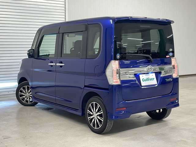 ダイハツ タント カスタム X トップED SAⅡ 熊本県 2016(平28)年 6.9万km ディープブルークリスタルマイカ アルパインＳＤナビ（ＣＤ/ＤＶＤ/ＢＴ/フルセグ/ラジオ）/アルパイン後席モニター/バックカメラ/後方コーナーセンサー/片側パワースライドドア/衝突軽減システム/横滑り防止装置/プッシュスタート/スマートキー/オートライト/フォグランプ/社外フロアマット/純正15インチＡＷ