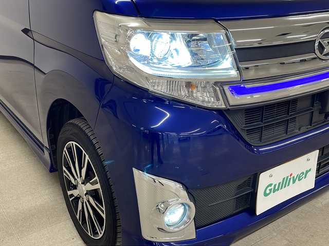 ダイハツ タント カスタム X トップED SAⅡ 熊本県 2016(平28)年 6.9万km ディープブルークリスタルマイカ アルパインＳＤナビ（ＣＤ/ＤＶＤ/ＢＴ/フルセグ/ラジオ）/アルパイン後席モニター/バックカメラ/後方コーナーセンサー/片側パワースライドドア/衝突軽減システム/横滑り防止装置/プッシュスタート/スマートキー/オートライト/フォグランプ/社外フロアマット/純正15インチＡＷ
