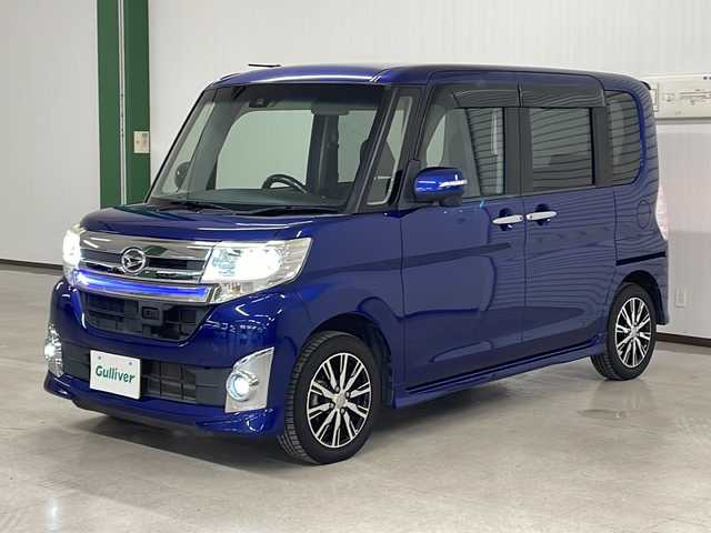 ダイハツ タント カスタム X トップED SAⅡ 熊本県 2016(平28)年 6.9万km ディープブルークリスタルマイカ アルパインＳＤナビ（ＣＤ/ＤＶＤ/ＢＴ/フルセグ/ラジオ）/アルパイン後席モニター/バックカメラ/後方コーナーセンサー/片側パワースライドドア/衝突軽減システム/横滑り防止装置/プッシュスタート/スマートキー/オートライト/フォグランプ/社外フロアマット/純正15インチＡＷ