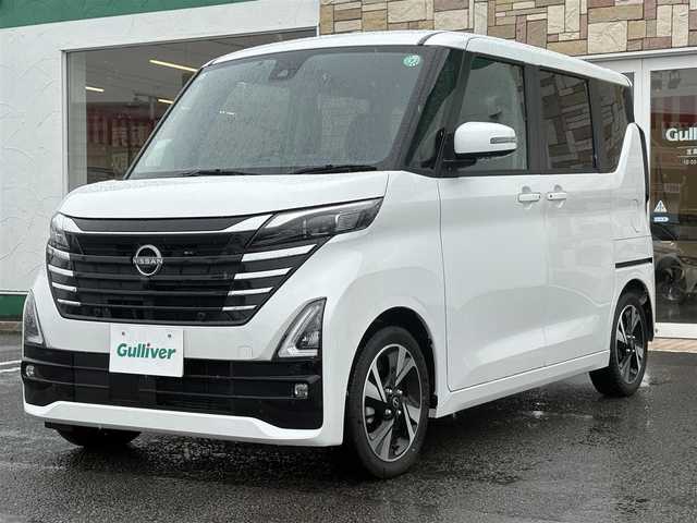 日産 ルークス HWS Gターボ プロパイロットED 徳島県 2024(令6)年 0.4万km ホワイトパール 社外メモリナビ　CN-HE02WD/(AM.FM.CD.DVD.BT.フルセグ)/アラウンドビューモニター/オートホールド/アイドリングストップ/クルーズコントロール/プッシュスタート/両側パワースライドドア/ETC/レーンキープアシスト/スマートキー/オートライト/ルーフサーキュレーター
