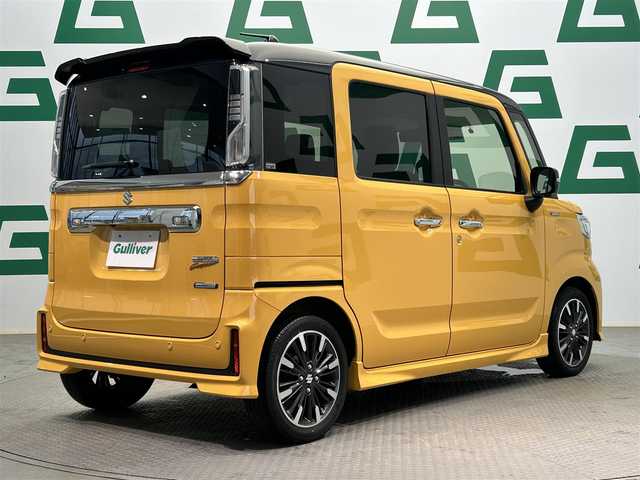スズキ スペーシア カスタム HYBRID XS 鹿児島県 2020(令2)年 1.2万km アクティブイエロー/ブラック2トーンルーフ 純正ナビ　/両側パワスラ　/全方位カメラ　/純正前後ドラレコ　/ＥＴＣ　/Ｂｌｕｅｔｏｏｔｈ　/フルセグＴＶ　/ＬＥＤヘッドライト　/オートマチックハイビーム　/ベンチシート　/Ｄ席シートヒーター　/後方コーナーセンサー/バックテーブル/ハーフレザーシート/フロントフォグ/後席サーキュレーター/スマートキー/プッシュスタート/ステリモ