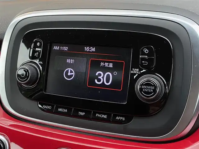 フィアット ５００Ｘ ポップスタープラス 福岡県 2016(平28)年 4.9万km 赤 純正オーディオ/（FM/AM/USB/AUX）/バックカメラ/ETC/クルコン/コーナーセンサー/パドルシフト/MTモード付AT/レザーシート（茶）/パワーシート/シートヒーター（D/N席）/HIDヘッドライト/オートライト
