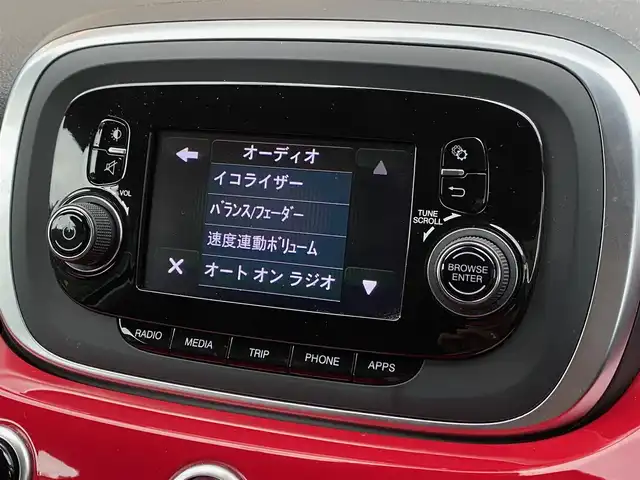 フィアット ５００Ｘ ポップスタープラス 福岡県 2016(平28)年 4.9万km 赤 純正オーディオ/（FM/AM/USB/AUX）/バックカメラ/ETC/クルコン/コーナーセンサー/パドルシフト/MTモード付AT/レザーシート（茶）/パワーシート/シートヒーター（D/N席）/HIDヘッドライト/オートライト