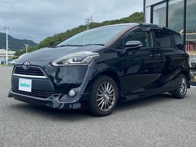 トヨタ シエンタ G クエロ 兵庫県 2018(平30)年 7.2万km ブラックマイカ 純正ナビ/・BT/・CD/・フルセグTV/・AM/FM/トヨタセーフティセンス/両側パワースライドドア/アイドリングストップ/前後ドラレコ/オートライト/オートハイビーム/社外レーダー/純正エアロ　フロント　サイド　リア